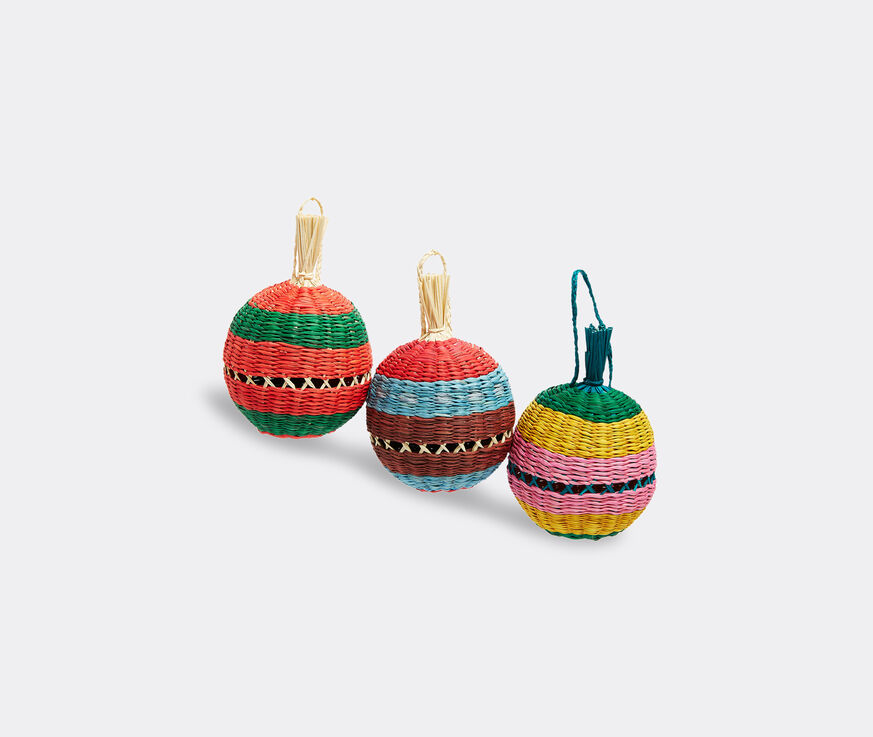 La DoubleJ Set of three holiday ornaments, Cascabel Multicolor LADJ20SET359MUL