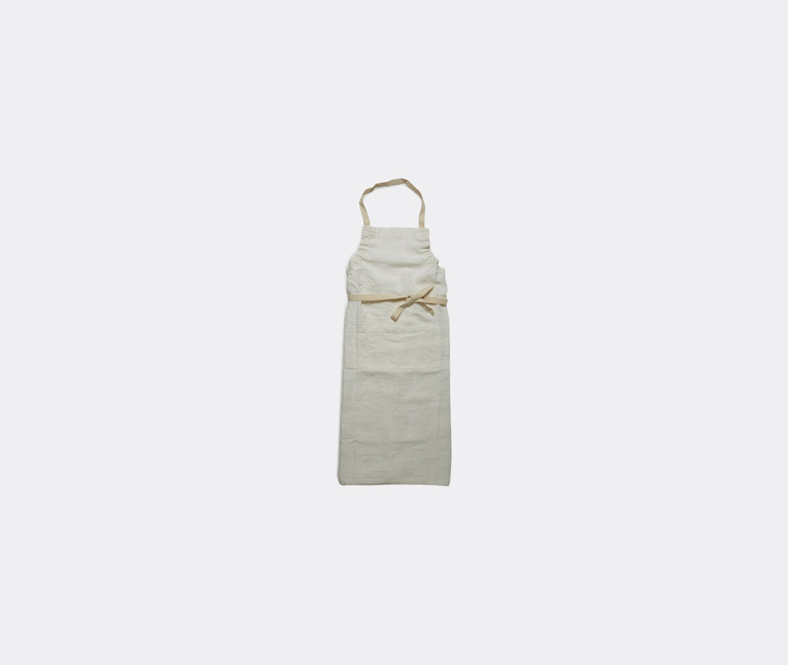 Once Milano Long Linen Apron In White