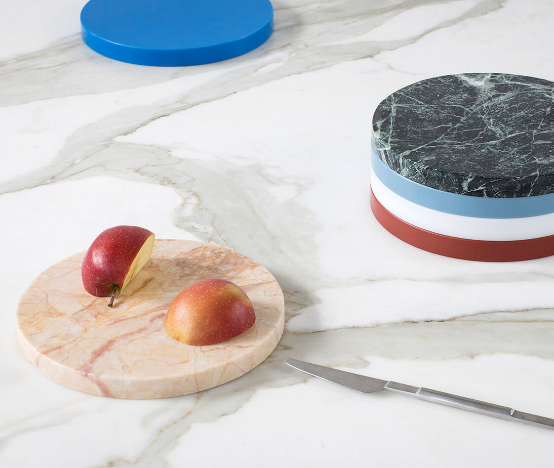 Shop Valerie_objects Serving And Trays Marble In Marble, Red, Blue