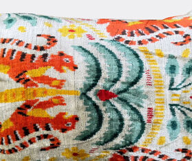 Les-Ottomans Silk velvet cushion, blue, yellow and orange MULTICOLOUR OTTO25SIL244MUL