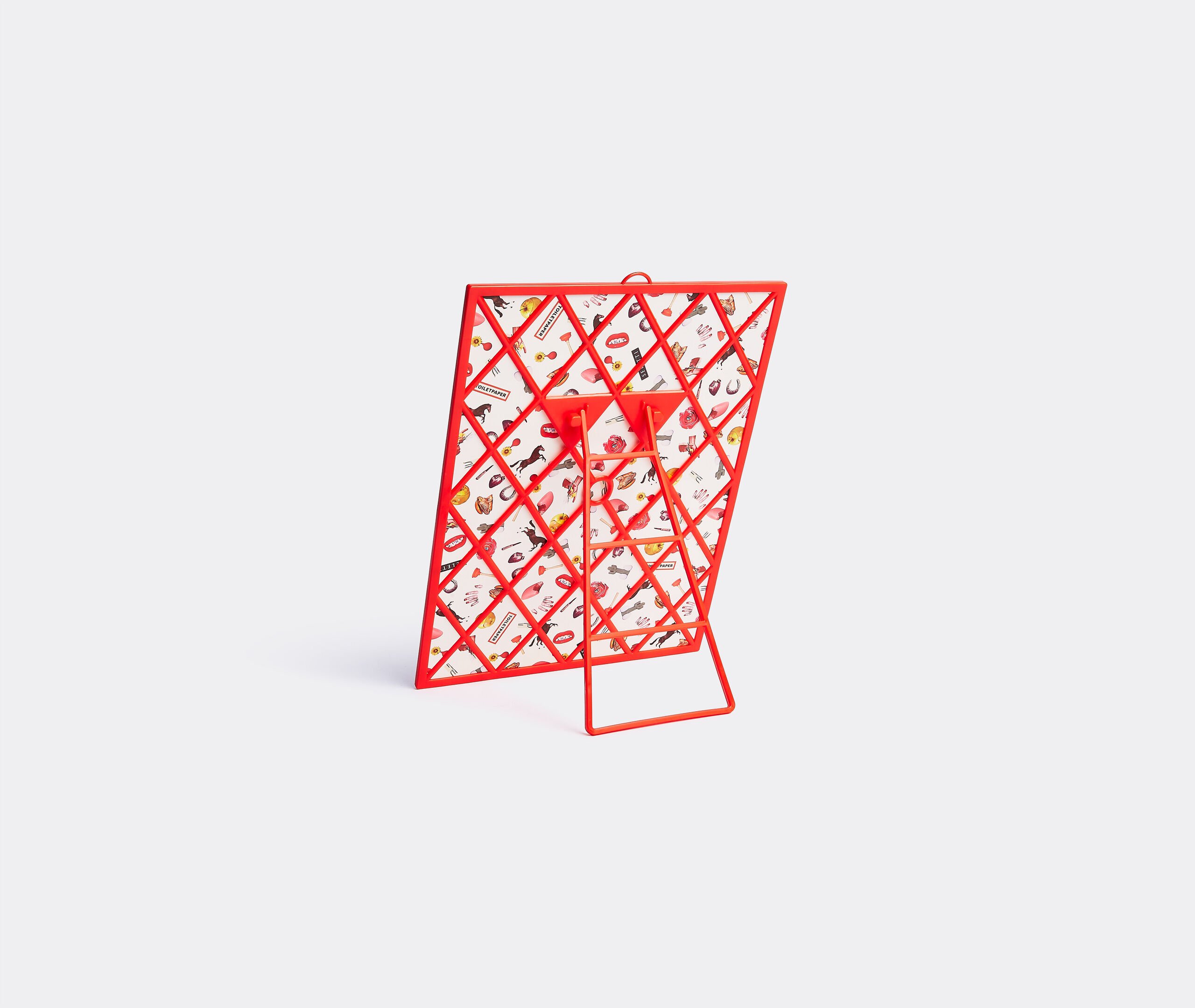Toiletpaper mirror 'Lipstick', orange by Seletti | Mirrors And