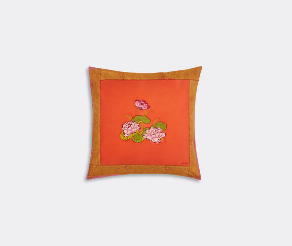 Lisa Corti 'Tea Flower' cushion, medium, red and orange undefined ${masterID}