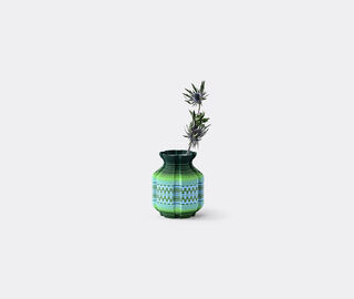 Wontek 'Ancient Aliens' vase no. 2, green and sky blue GREEN WONT26VAS069GRN
