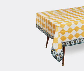 La DoubleJ 'Plaza' linen tablecloth, medium, yellow MULTICOLOUR LADJ24PLA441MUL