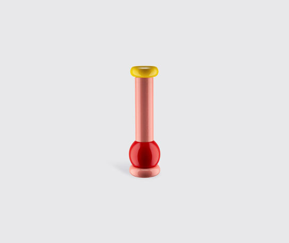 Alessi Salt, Pepper And Spice Grinder In Beech-Wood, Red, Pink And Yellow. Alessi 100 Values Collection. undefined ${masterID} 2