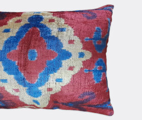 Les-Ottomans Velvet cushion, pink, blue and white MULTICOLOUR OTTO23VEL095MUL
