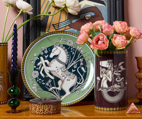 La DoubleJ &#39;The Unicorn&#39; decorative plate, light green MULTICOLOUR LADJ25DEC915MUL