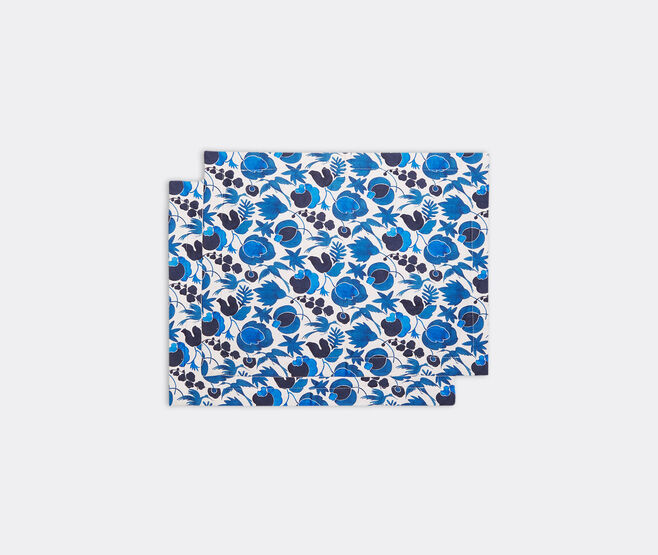 La DoubleJ 'Wildbird' tablemat, set of two, blue BLUE LADJ23TAB768MUL