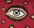 Les-Ottomans 'Eye' cotton embroidered cushion, red red OTTO22COT713MUL