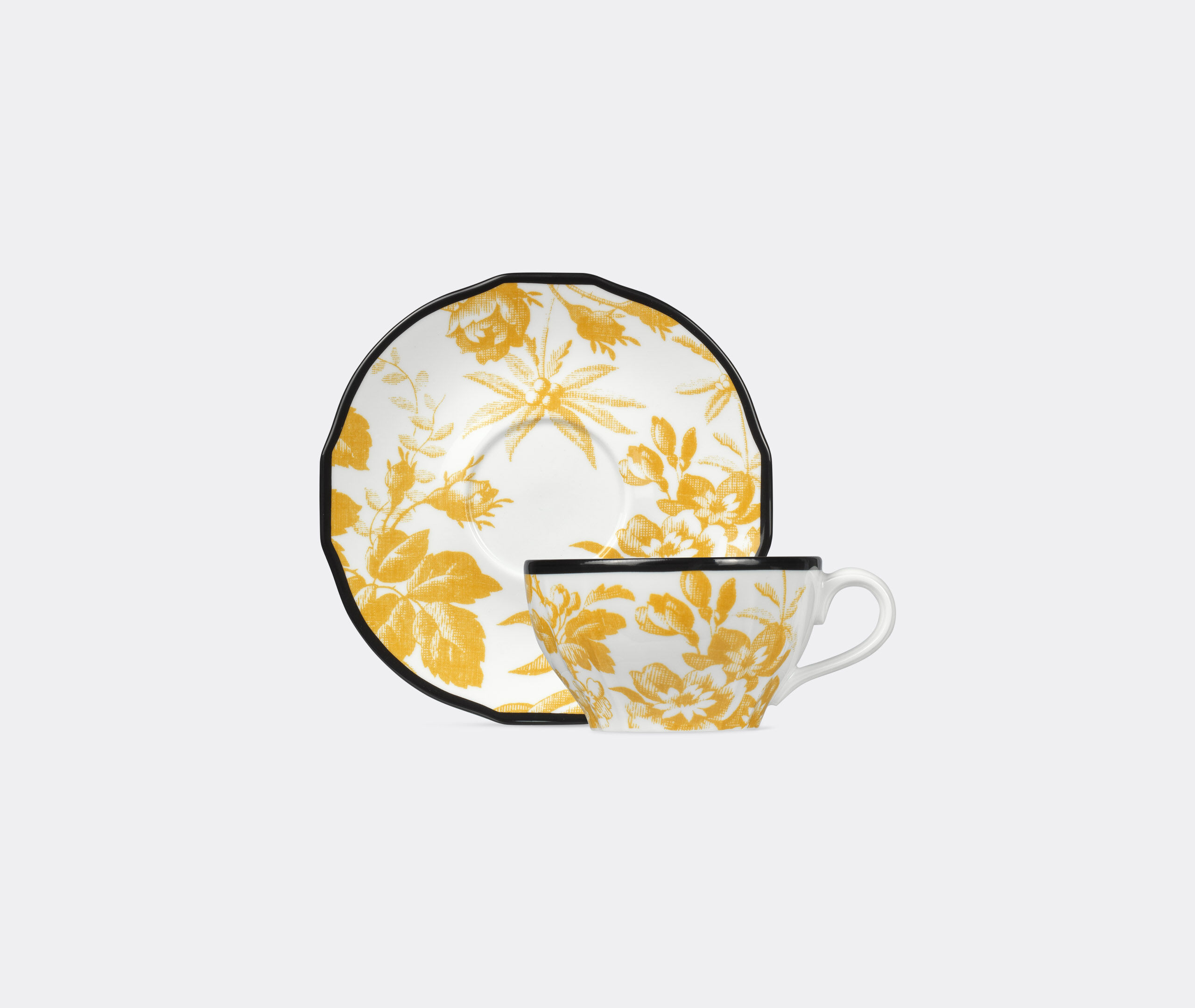 Herbarium' demitasse cup with saucer, set of two, yellow by Gucci