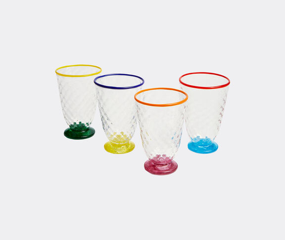 La DoubleJ 'Quilted' glass, set of four, multicolor MULTICOLOUR LADJ24QUI298MUL