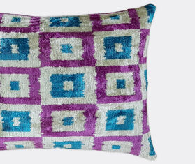 Les-Ottomans Velvet cushion, blue, grey and purple MULTICOLOUR OTTO23VEL064MUL