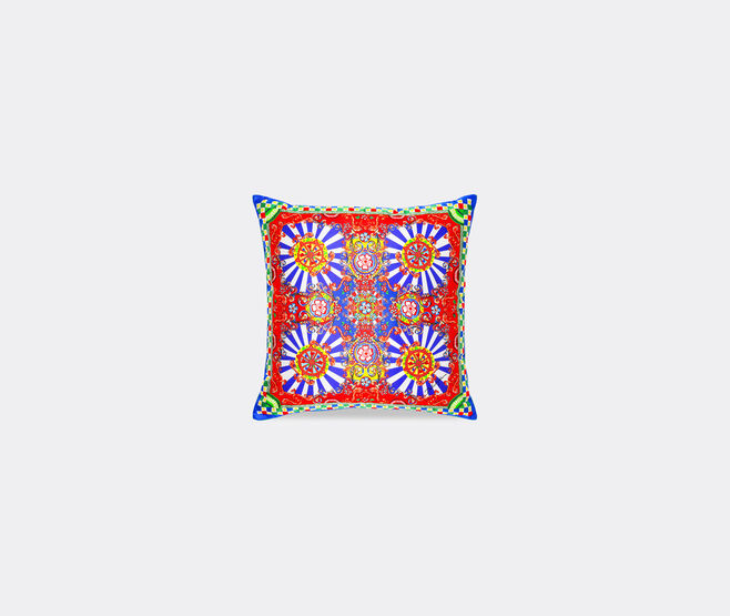 Dolce&Gabbana Casa 'Carretto Siciliano' silk twill cushion, medium MULTICOLOUR DGCA22SIL148MUL