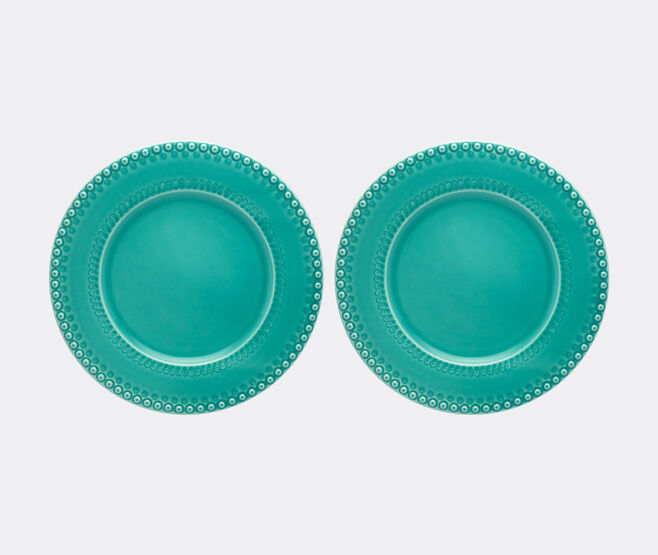 Bordallo Pinheiro &lsquo;Fantasia&rsquo; charger plate, set of two, acqua green TURQUOISE BOPI23FAN628LGR