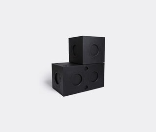 Cassina 'Modular Imagination by Virgil Abloh', matte black modular element with orange feet, cube BLACK CASS22MOD049BLK