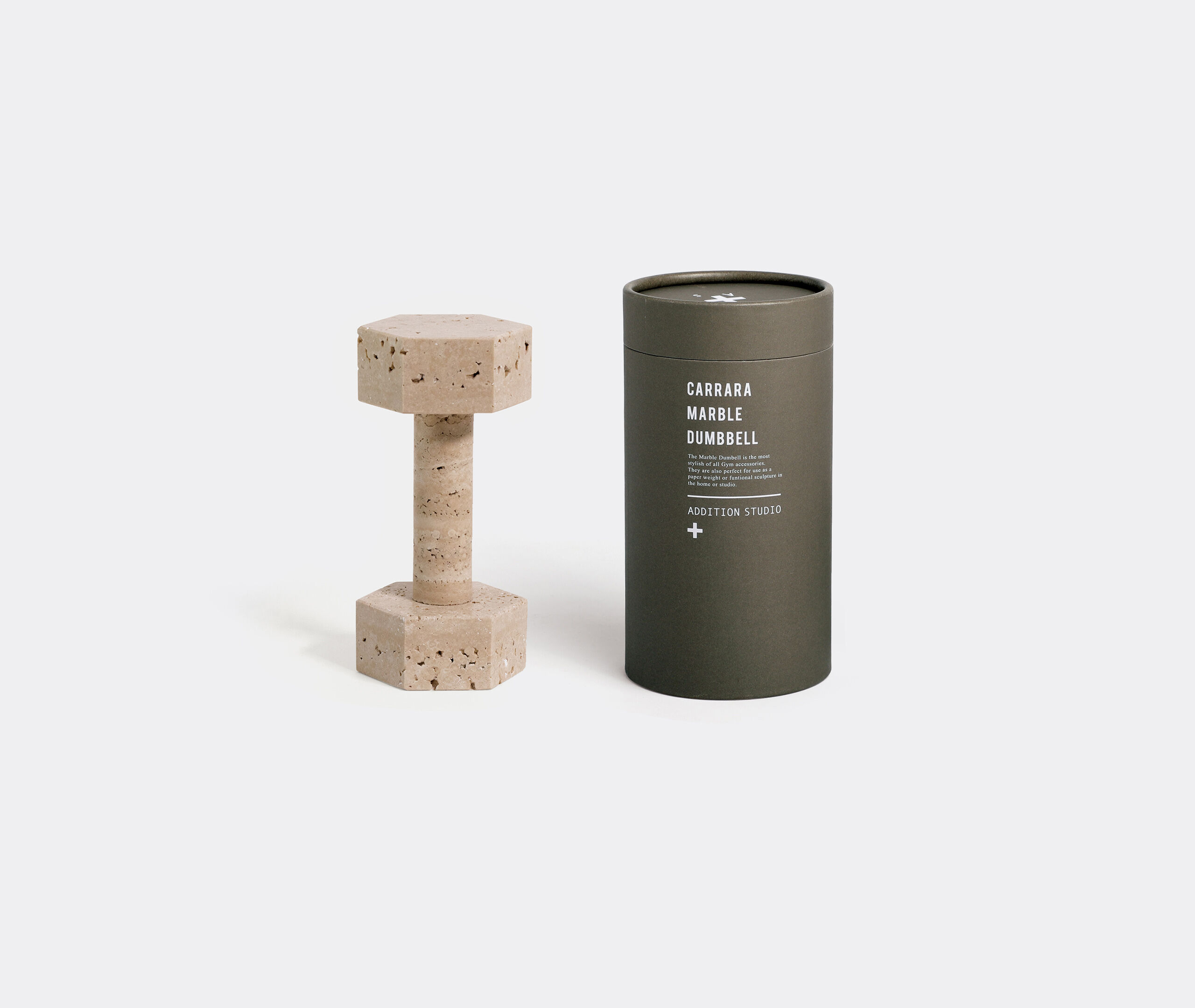 Marble dumbbell, travertine by Addition Studio | Decorative