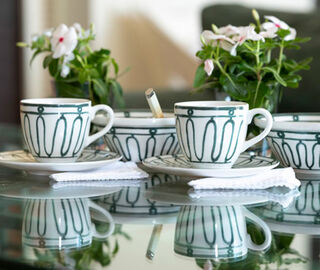 THEMIS Z 'Kyma' espresso cup and saucer, green GREEN THEM24KYM672GRN