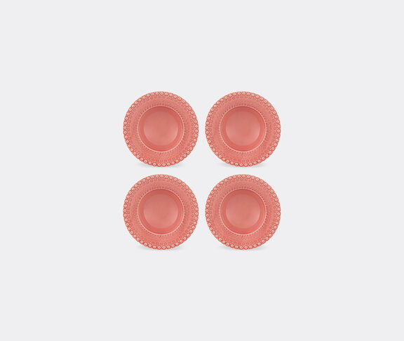 Bordallo Pinheiro ‘Fantasia’ soup plate, set of four, pink undefined ${masterID}