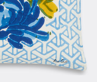 Lisa Corti 'Vienna' rectangular cushion, blue and cream BLUE LICO23CUS633MUL