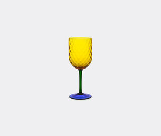 Dolce&amp;Gabbana Casa 'Carretto Siciliano' red wine glass, yellow and blue YELLOW DGCA22HAN710MUL