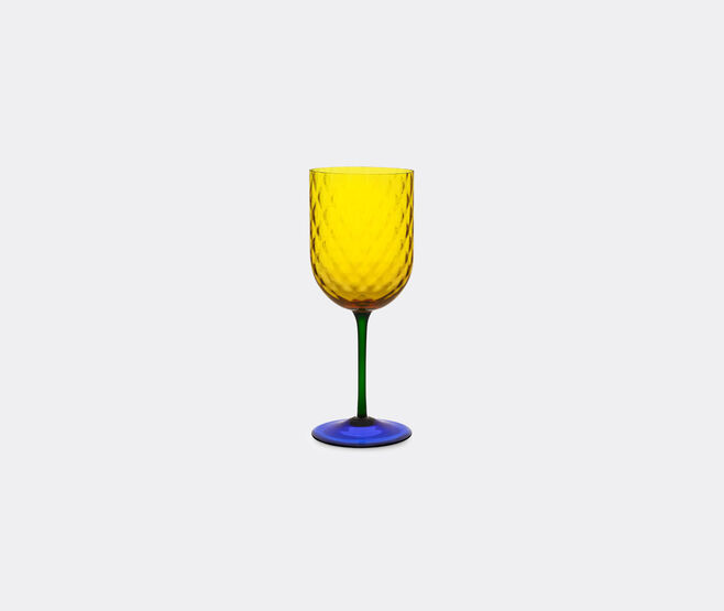 Dolce&Gabbana Casa 'Carretto Siciliano' red wine glass, yellow and blue YELLOW DGCA22HAN710MUL