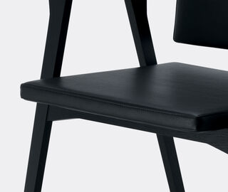 Cassina 'Luisa' small armchair, black leather BLACK CASS21LUI749BLK