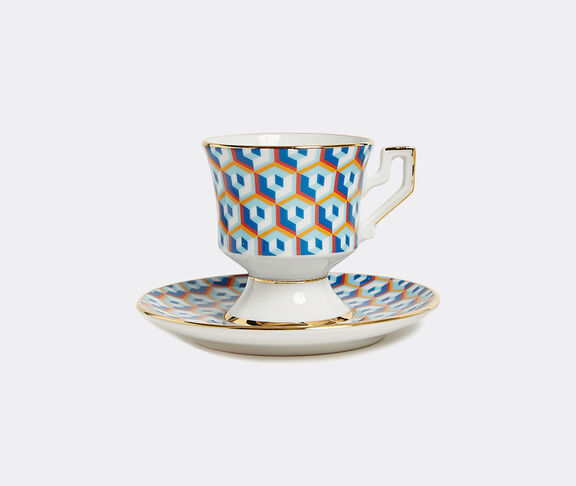 La DoubleJ 'Cubi Blu' espresso cup and saucer, set of two undefined ${masterID}