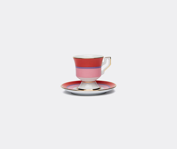 La DoubleJ 'Rainbow' espresso cup and saucer, set of two, pink PINK LADJ23ESP202PIN