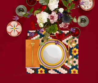 La DoubleJ 'Honeycomb Tiles' tablemat, set of two MULTICOLOUR LADJ23TAB901MUL