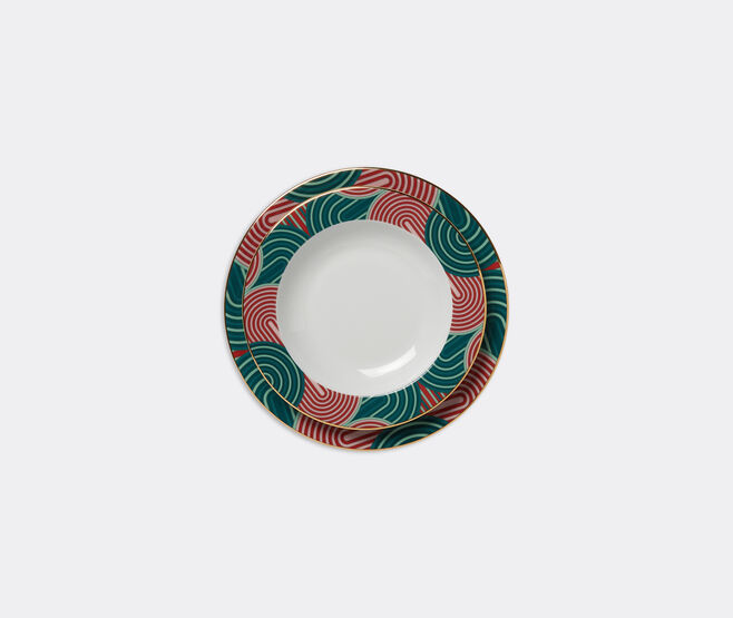 La DoubleJ 'Slinky Verde' soup and dinner plate set MULTICOLOUR LADJ22SOU108MUL