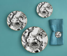 Simone Guidarelli Home 'Secret Garden' coaster, set of two, black and white MULTICOLOUR SIMO26SOU853MUL