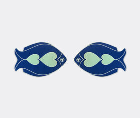 Octaevo &#39;Fish Splash&#39; placemat, set of two, blue BLUE OCTA25FIS503BLU