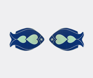 Octaevo 'Fish Splash' placemat, set of two, blue BLUE OCTA25FIS503BLU