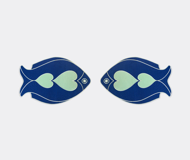 Octaevo 'Fish Splash' placemat, set of two, blue BLUE OCTA25FIS503BLU