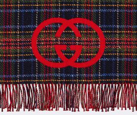 Gucci 'Gucci tartan' blanket, blue MULTICOLOUR GUCC21PLA507BLU