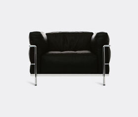 Cassina &#39;3 Fauteuil Grand Confort&#39; grand mod&egrave;le padded armchair, dark grey leather BLACK CASS21PAD503BLK