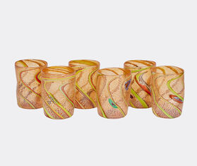 Cabana &#39;Pennellate&#39; water glass, set of six ORANGE CABA23PEN484ORA