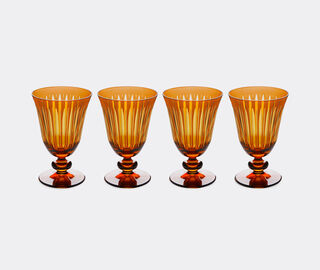 L'Objet 'Prism' wine glass, set of four, amber AMBER LOBJ24PRI068AMB