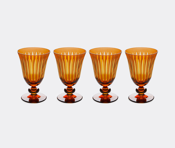 L'Objet 'Prism' wine glass, set of four, amber AMBER LOBJ24PRI068AMB