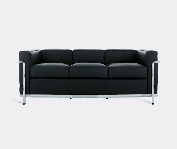 Cassina Padded 3-Seater Sofa In Leather (Upholstery Cod. 13X606) - Lc2 Black ${masterID} 2
