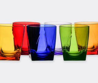 VESTA 'Short' tumbler glass, set of six, multicolor MULTICOLOUR VEST25SET196MUL