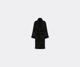 Dolce&amp;Gabbana Casa Jacquard bathrobe with D&amp;G logo, black BLACK DGCA25BLA445BLK