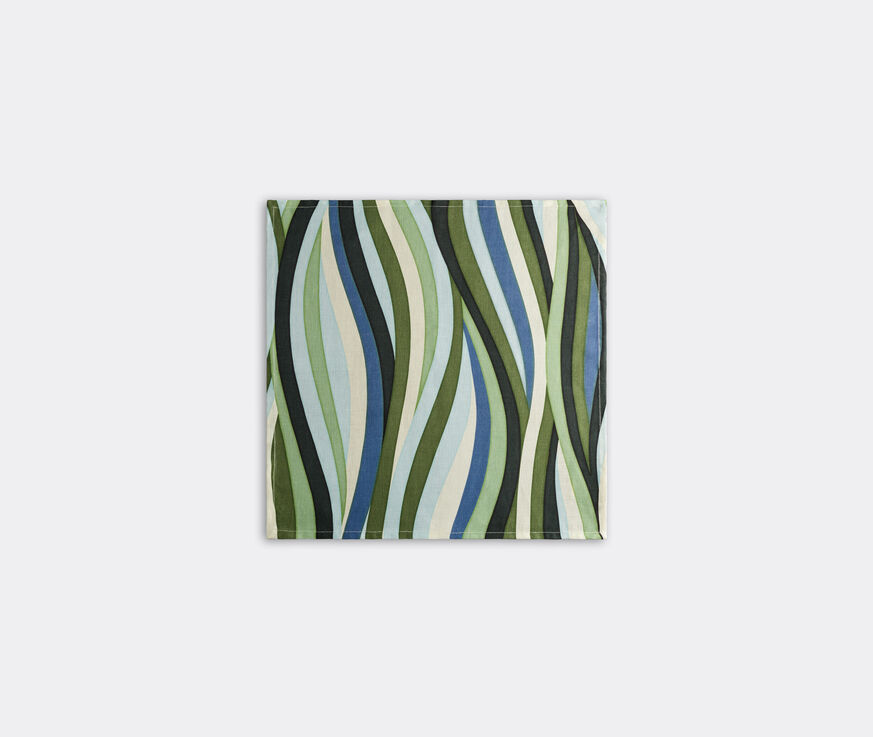 L'Objet 'Linen Sateen Waves' napkins, set of four, blue and green Blue LOBJ23LIN320GRN