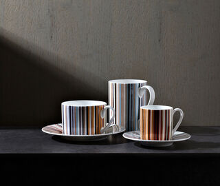 Missoni 'Stripes Jenkins' teacup and saucer, set of two, beige MULTICOLOUR MIHO22STR217MUL