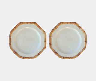 Les-Ottomans 'Bamboo' presentation plate, set of two MULTICOLOUR OTTO23BAM896MUL