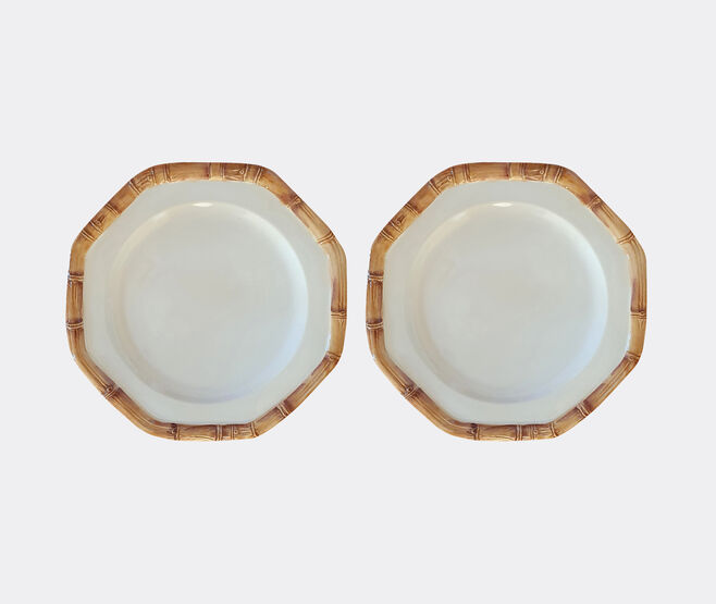 Les-Ottomans 'Bamboo' presentation plate, set of two MULTICOLOUR OTTO23BAM896MUL