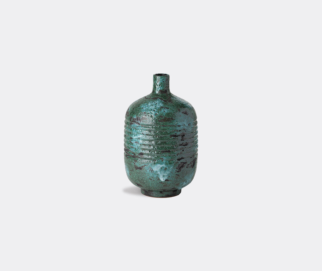 Nuove Forme Engraved Vase In Blue Ceramic