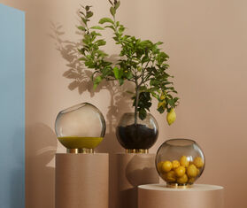 AYTM &#39;Globe&#39; vase with stand, rose MULTICOLOUR AYTM21GLO542PIN