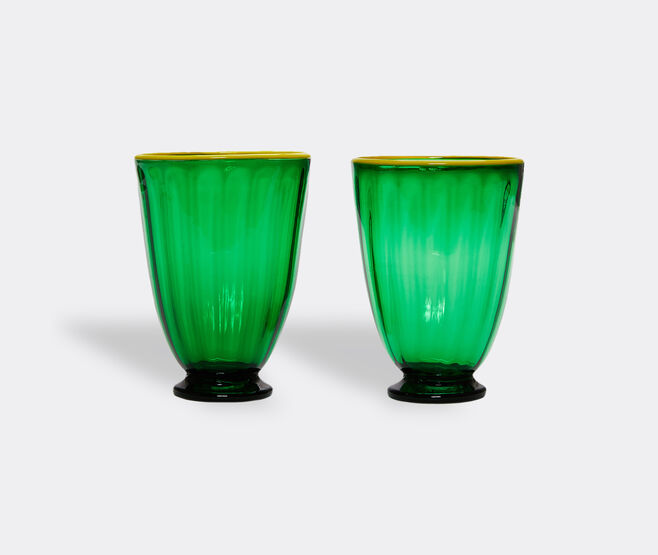 La DoubleJ 'Rainbow' glasses, green, set of two GREEN LADJ22RAI137GRN