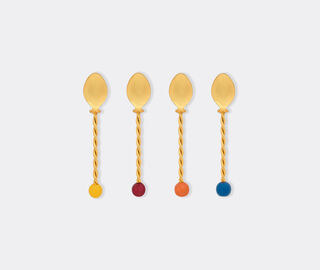 Bitossi Home 'Torchon' dessert spoon, set of four, gold GOLD BIHO25SET172GOL